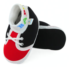 Baby Unisex Cotton Black,Red Slip-on Socks Booties-BT5293