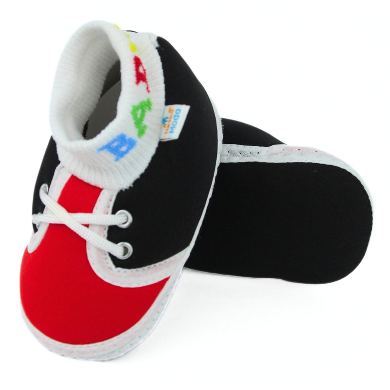 Baby Unisex Cotton Black,Red Slip-on Socks Booties-BT5293