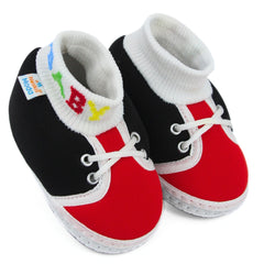 Baby Unisex Cotton Black,Red Slip-on Socks Booties-BT5293