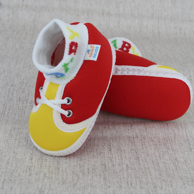 Baby Unisex Cotton Red,Yellow Slip-on Socks Booties-BT5294