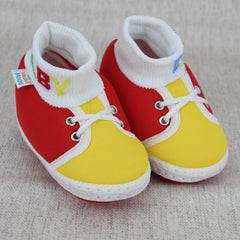 Baby Unisex Cotton Red,Yellow Slip-on Socks Booties-BT5294