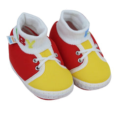 Baby Unisex Cotton Red,Yellow Slip-on Socks Booties-BT5294