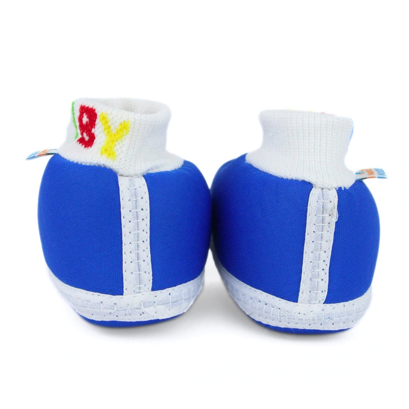 Baby Unisex Cotton Blue,Yellow Slip-on Socks Booties-BT5295