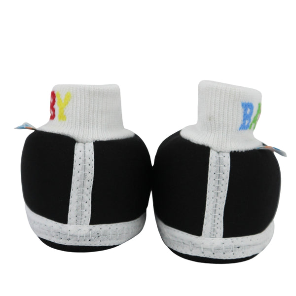 Baby Unisex Cotton Black,Yellow Slip-on Socks Booties-BT5297