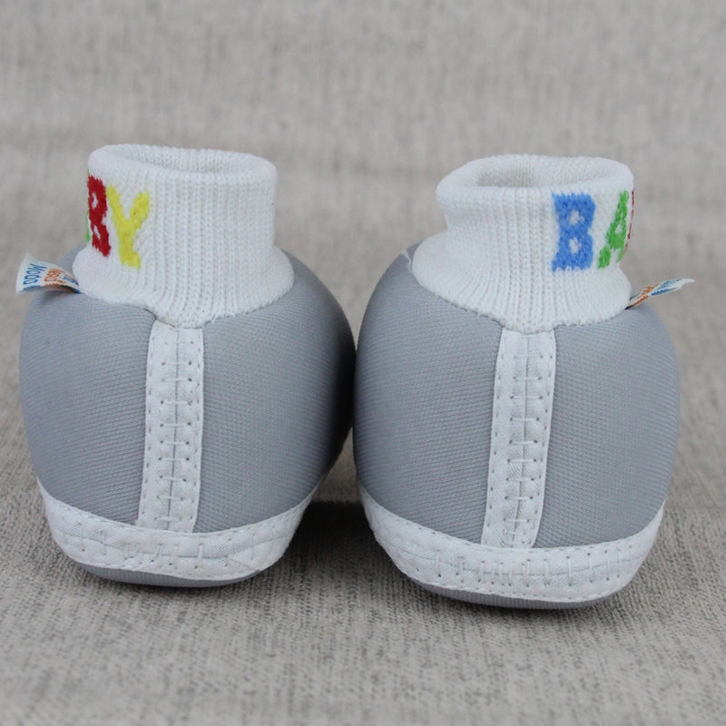 Baby Unisex Cotton Grey,Yellow Slip-on Socks Booties-BT5298