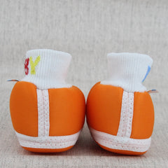 Baby Unisex Cotton Orange,Yellow Slip-on Socks Booties-BT5299