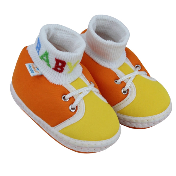 Baby Unisex Cotton Orange,Yellow Slip-on Socks Booties-BT5299