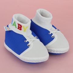 Baby Unisex Cotton Blue,White Slip-on Socks Booties-BT5301
