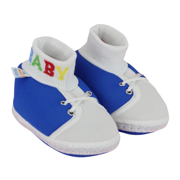 Baby Unisex Cotton Blue,White Slip-on Socks Booties-BT5301