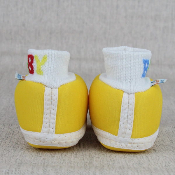 Baby Unisex Cotton Yellow,Grey Slip-on Socks Booties-BT5302