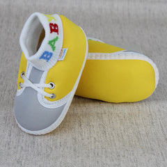 Baby Unisex Cotton Yellow,Grey Slip-on Socks Booties-BT5302