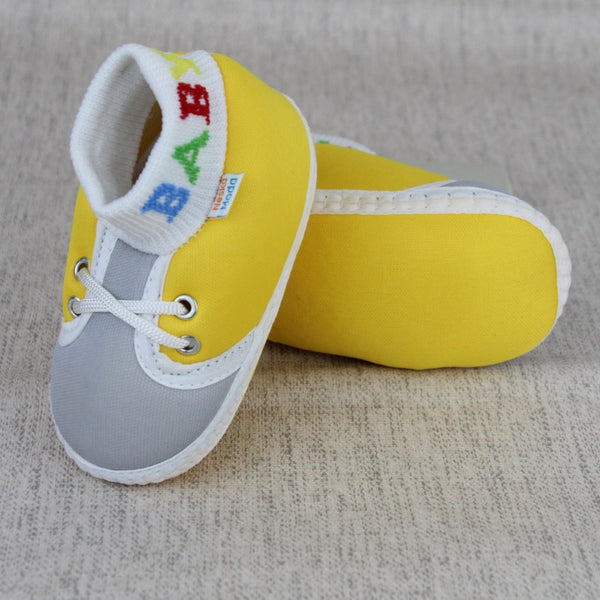 Baby Unisex Cotton Yellow,Grey Slip-on Socks Booties-BT5302