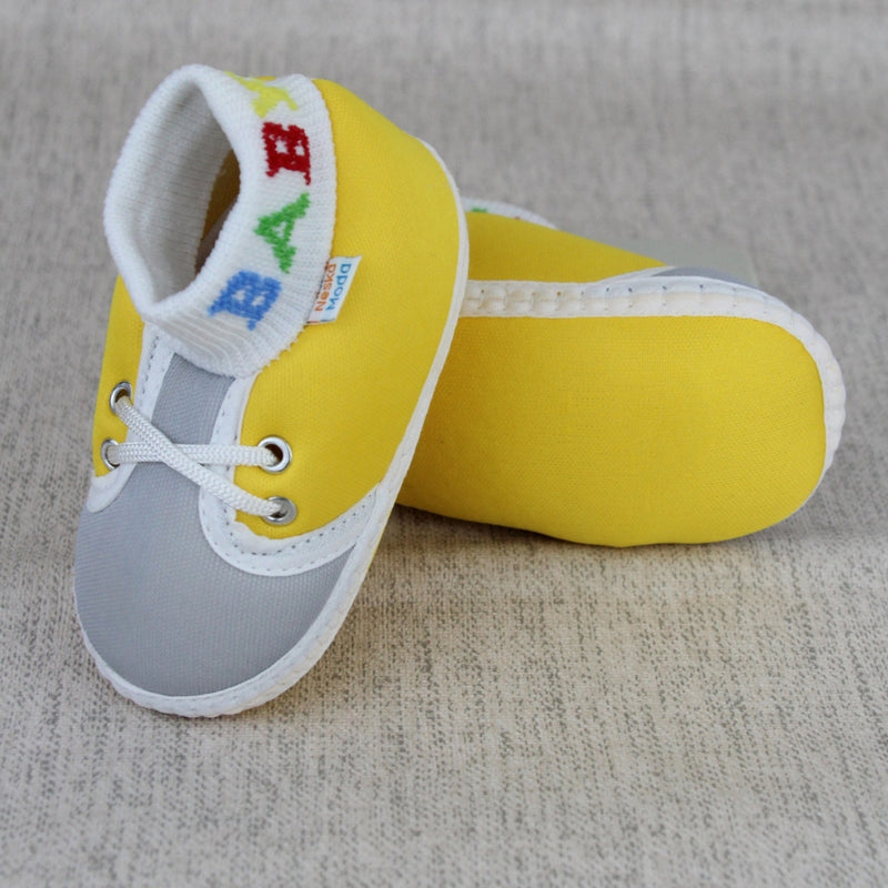 Baby Unisex Cotton Yellow,Grey Slip-on Socks Booties-BT5302