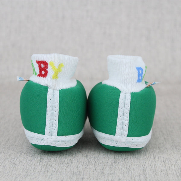 Baby Unisex Cotton Green,Yellow Slip-on Socks Booties-BT5303