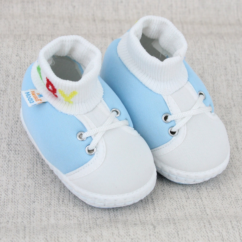 Baby Unisex Cotton Blue,White,Red Slip-on Socks Booties-BT5304