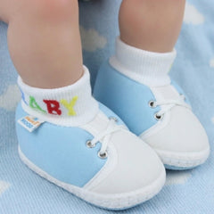Baby Unisex Cotton Blue,White,Red Slip-on Socks Booties-BT5304