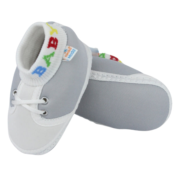 Baby Unisex Cotton Grey,White Slip-on Socks Booties-BT5305
