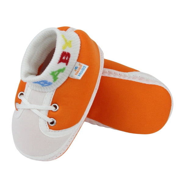 Baby Unisex Cotton Orange,White Slip-on Socks Booties-BT5306