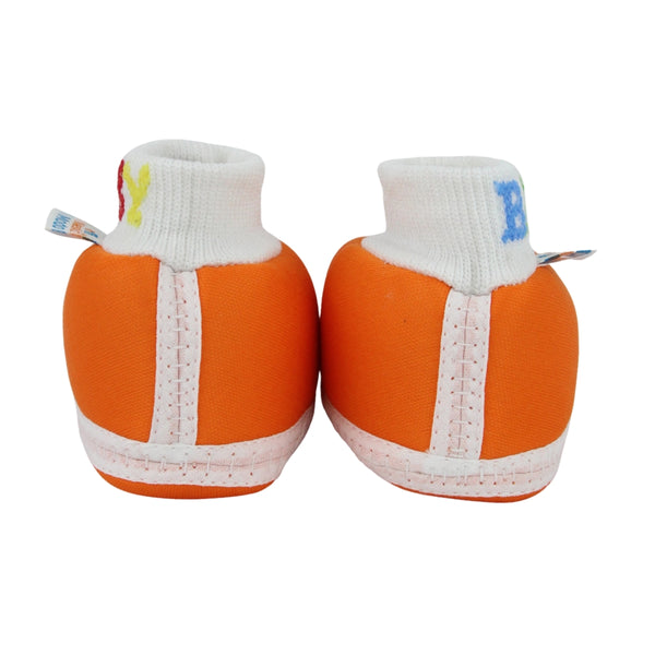Baby Unisex Cotton Orange,White Slip-on Socks Booties-BT5306