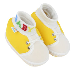 Baby Unisex Cotton Yellow,White Slip-on Socks Booties-BT5307