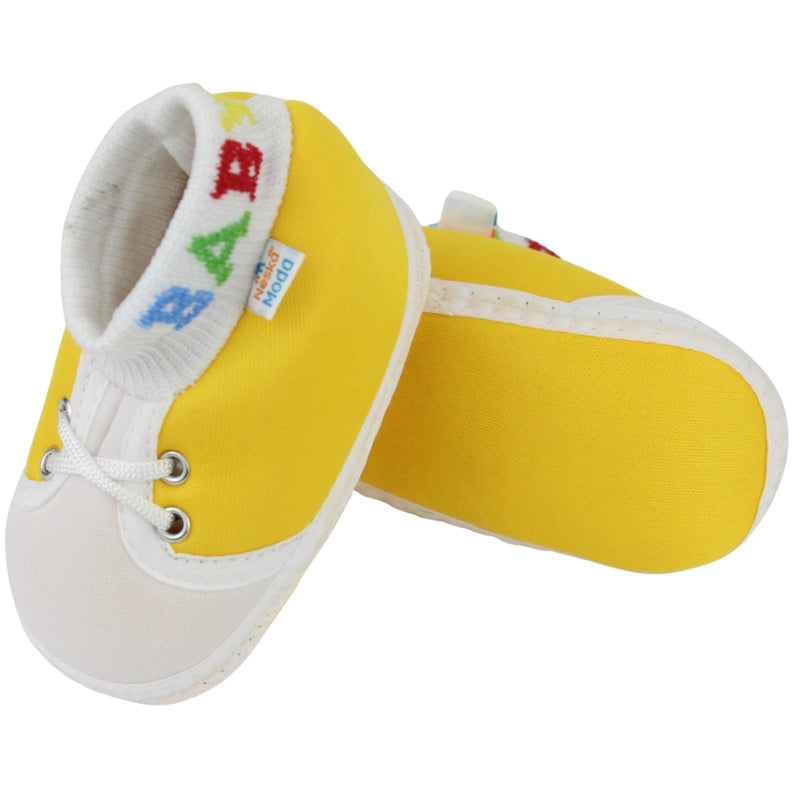 Baby Unisex Cotton Yellow,White Slip-on Socks Booties-BT5307
