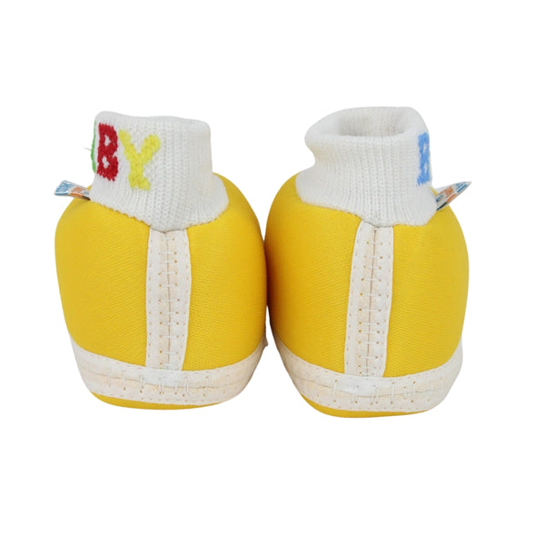 Baby Unisex Cotton Yellow,White Slip-on Socks Booties-BT5307