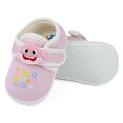 Unisex Cotton Velcro Baby Shark Pink Booties-BT5308