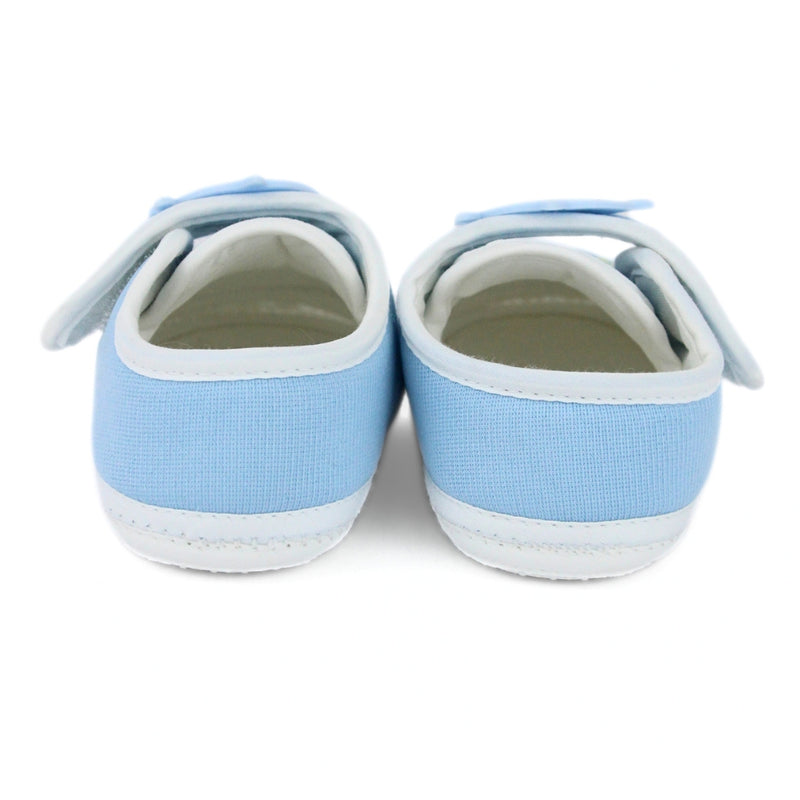 Unisex Cotton Velcro Baby Shark Blue Booties-BT5309