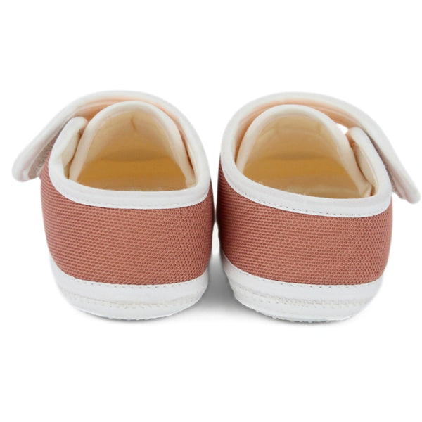 Baby Unisex Cotton Bear Face Orange,Brown Velcro Booties-BT5311