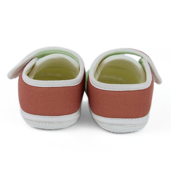 Baby Unisex Cotton Bear Face Green,Brown Velcro Booties-BT5312