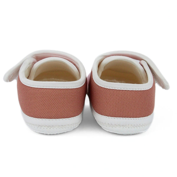 Baby Unisex Cotton Bear Face Pink,Brown Velcro Booties-BT5313