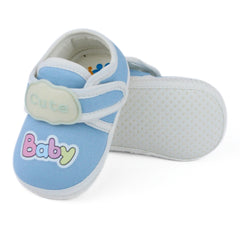 Baby Unisex Cotton Cute Baby Blue Velcro Booties-BT5315
