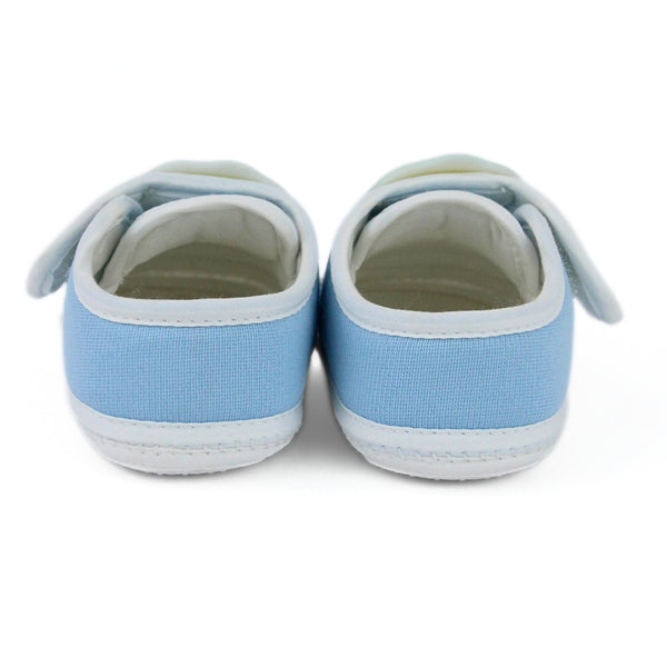 Baby Unisex Cotton Cute Baby Blue Velcro Booties-BT5315