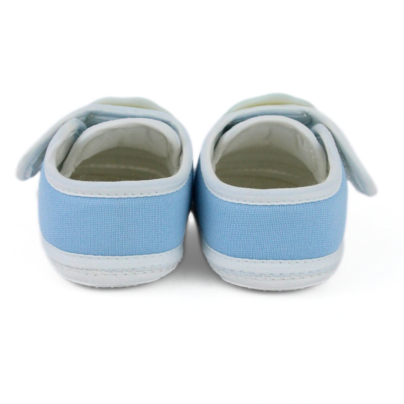 Baby Unisex Cotton Cute Baby Blue Velcro Booties-BT5315