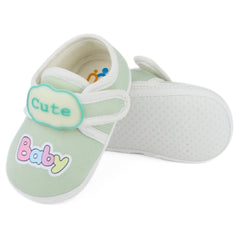 Baby Unisex Cotton Cute Baby Green Velcro Booties-BT5316