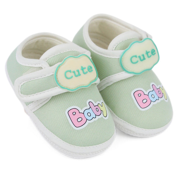 Baby Unisex Cotton Cute Baby Green Velcro Booties-BT5316