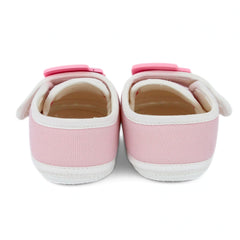 Baby Unisex Cotton Train Pink Velcro Booties-BT5318
