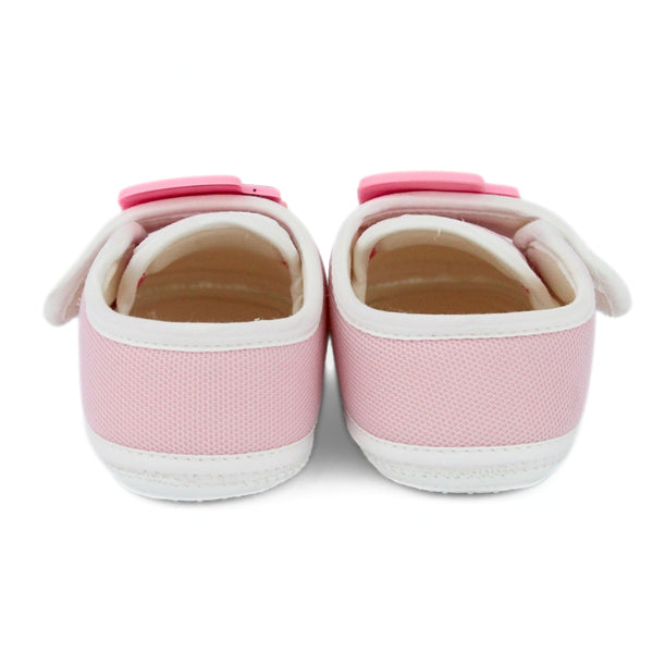 Baby Unisex Cotton Train Pink Velcro Booties-BT5318