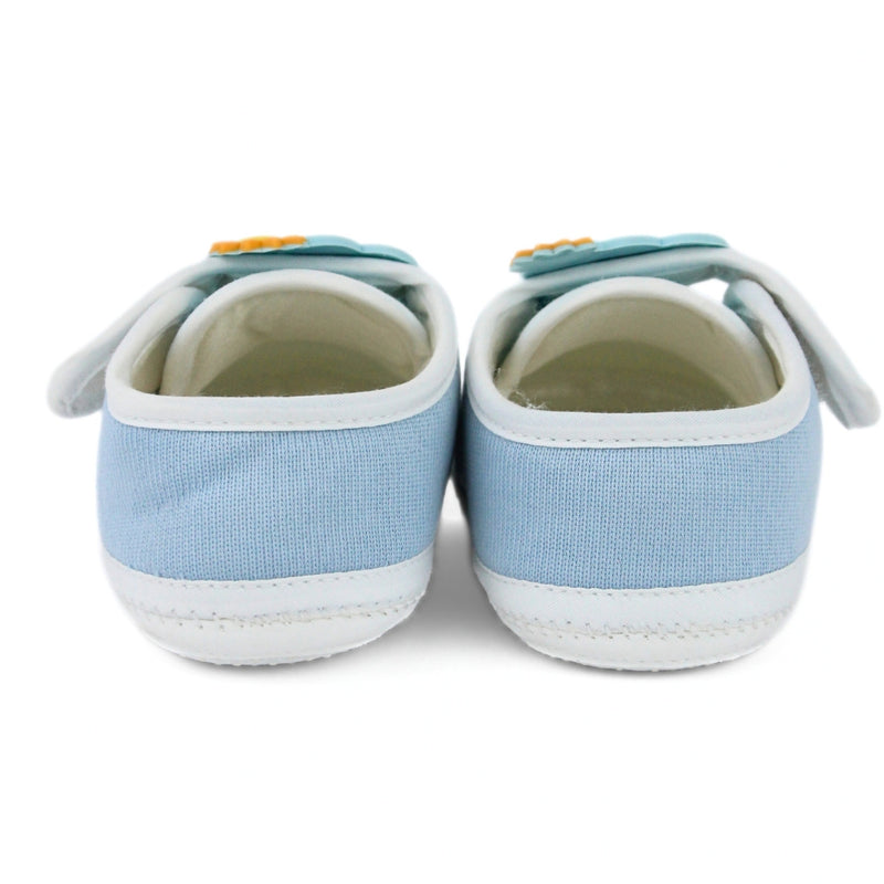 Baby Unisex Cotton Sun Blue Velcro Booties-BT5319