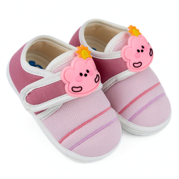 Baby Unisex Cotton Sun Pink Velcro Booties-BT5320