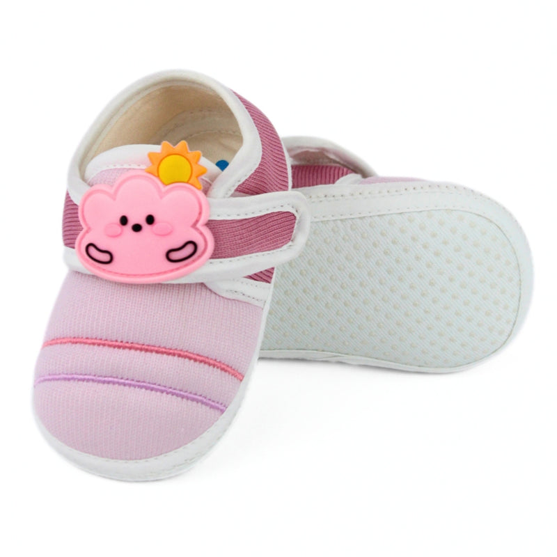 Baby Unisex Cotton Sun Pink Velcro Booties-BT5320