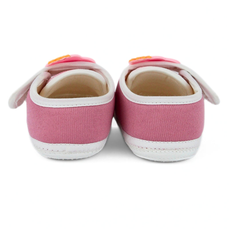 Baby Unisex Cotton Sun Pink Velcro Booties-BT5320