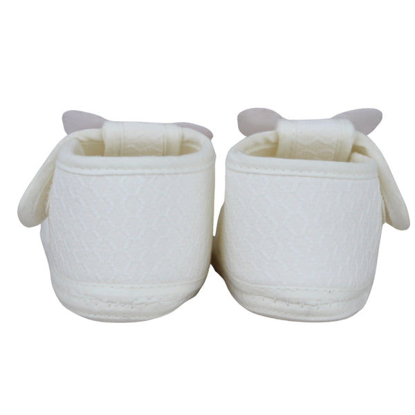 Baby Girls Cotton Butterfly White,Green Velcro Sandal Booties-BT5329