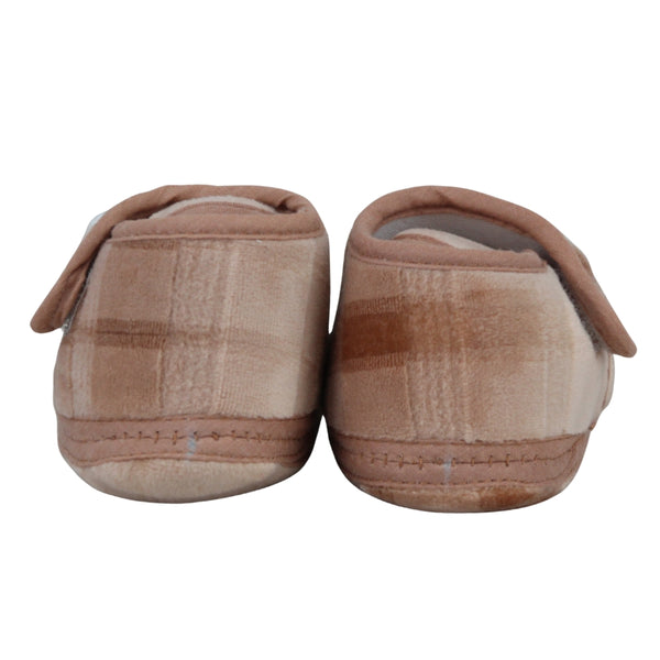 Baby Unisex Fur Bear Face Brown Velcro Booties-BT5335