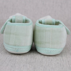 Baby Unisex Fur Star Face Green Velcro Booties-BT5336