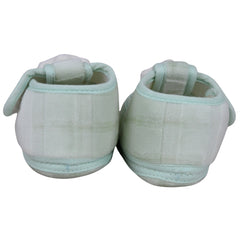 Baby Unisex Fur Star Face Green Velcro Booties-BT5337
