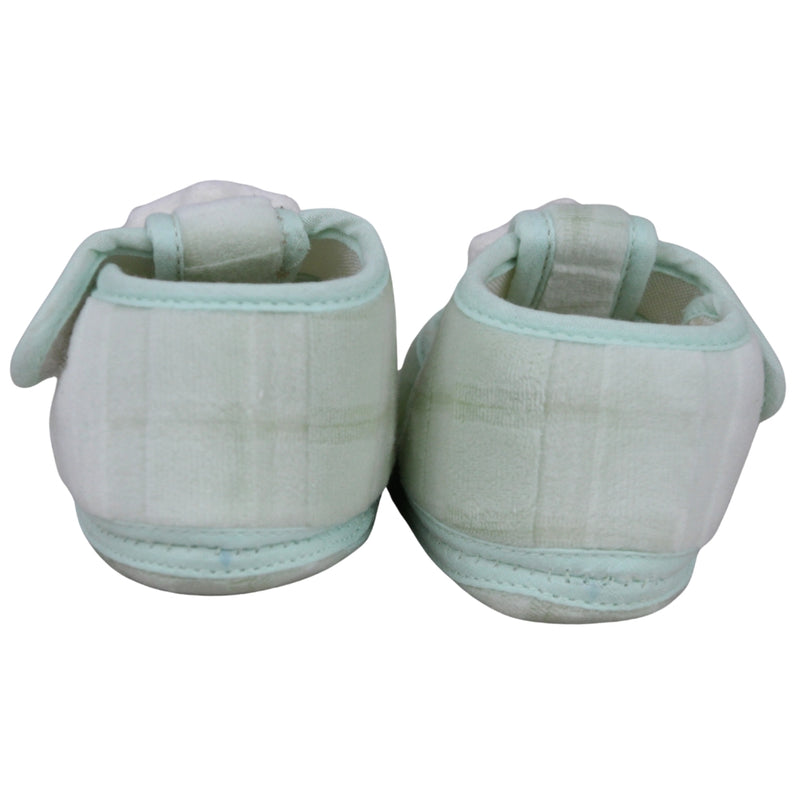 Baby Unisex Fur Star Face Green Velcro Booties-BT5337