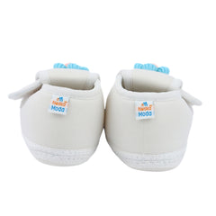 Baby Unisex Cotton Floral Blue,White Velcro Booties-BT5351