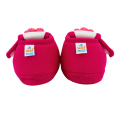Baby Unisex Cotton Floral White,Pink Velcro Booties-BT5354