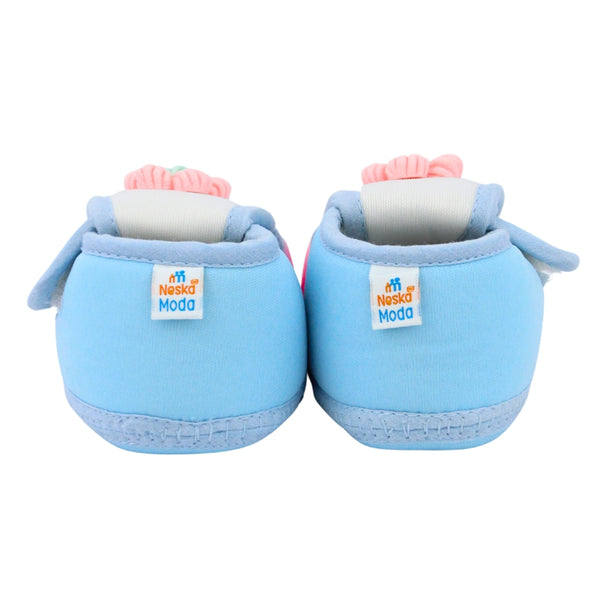 Baby Unisex Cotton Floral Pink,Blue Velcro Booties-BT5360